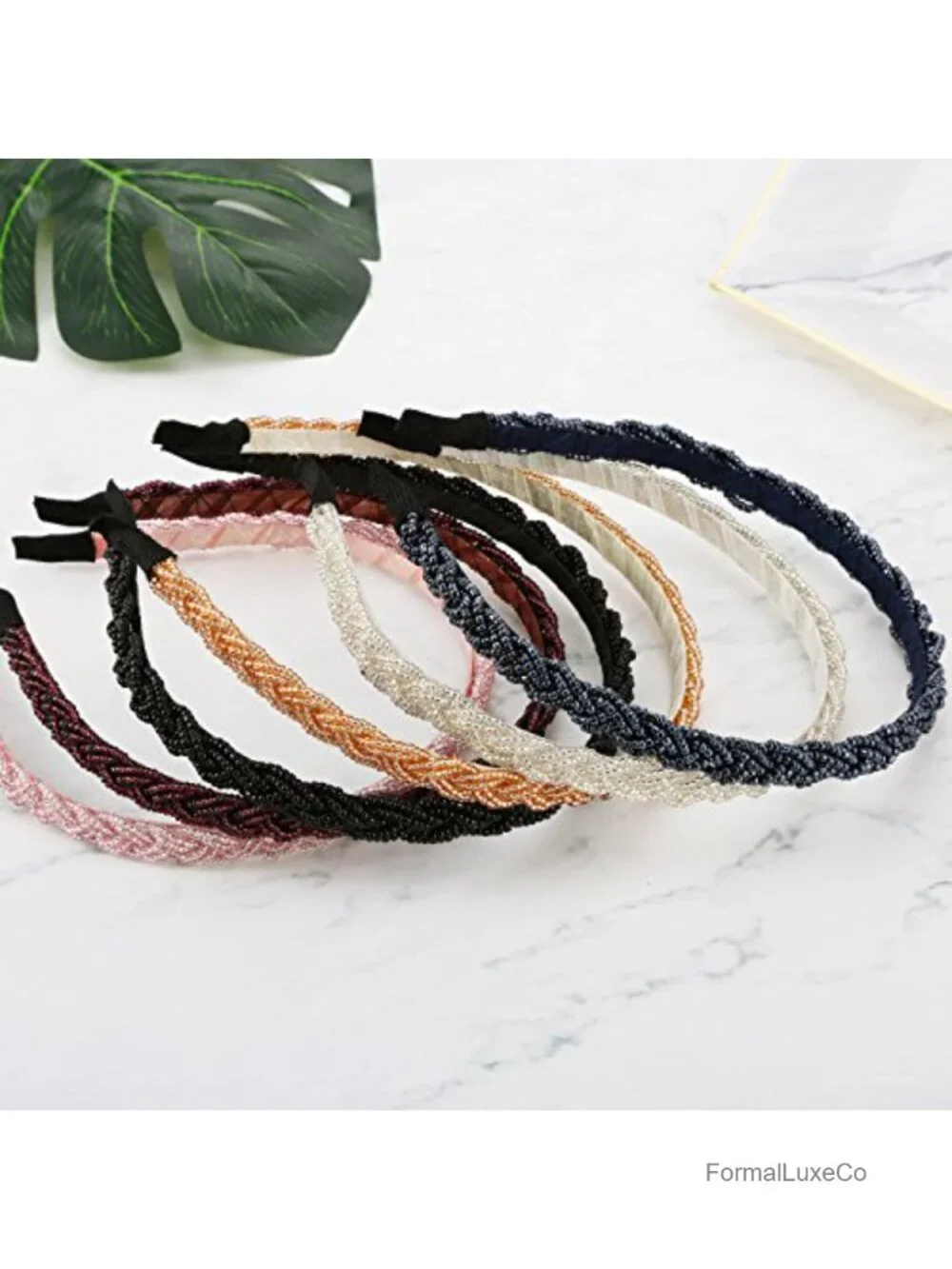 6 Crystal Beaded Headbands Women Hair Accessories Set Party